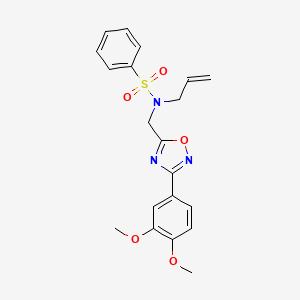 molecular formula C20H21N3O5S B11366071 N-{[3-(3,4-dimethoxyphenyl)-1,2,4-oxadiazol-5-yl]methyl}-N-(prop-2-en-1-yl)benzenesulfonamide 