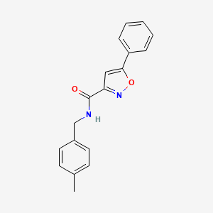 molecular formula C18H16N2O2 B11366085 N-(4-methylbenzyl)-5-phenyl-1,2-oxazole-3-carboxamide 