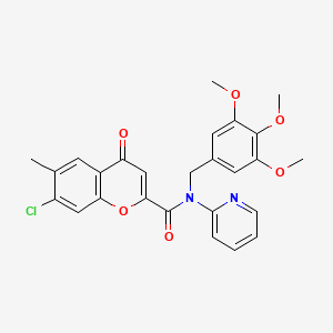 7-chloro-6-methyl-4-oxo-N-(pyridin-2-yl)-N-(3,4,5-trimethoxybenzyl)-4H-chromene-2-carboxamide