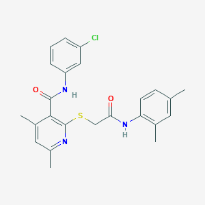 N-(3-chlorophenyl)-2-({2-[(2,4-dimethylphenyl)amino]-2-oxoethyl}sulfanyl)-4,6-dimethylpyridine-3-carboxamide