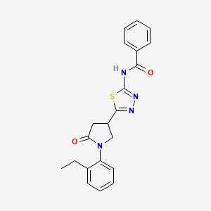 N-{5-[1-(2-ethylphenyl)-5-oxopyrrolidin-3-yl]-1,3,4-thiadiazol-2-yl}benzamide