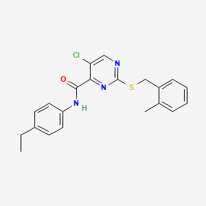 5-chloro-N-(4-ethylphenyl)-2-[(2-methylbenzyl)sulfanyl]pyrimidine-4-carboxamide