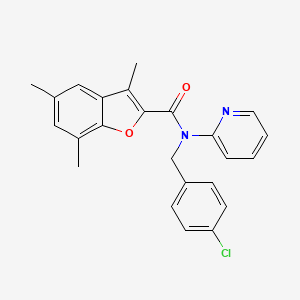 N-(4-chlorobenzyl)-3,5,7-trimethyl-N-(pyridin-2-yl)-1-benzofuran-2-carboxamide