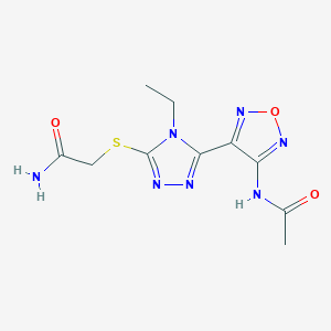 N-(4-{5-[(2-amino-2-oxoethyl)sulfanyl]-4-ethyl-4H-1,2,4-triazol-3-yl}-1,2,5-oxadiazol-3-yl)acetamide