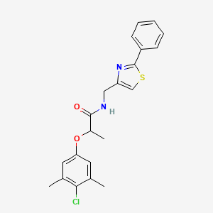 2-(4-chloro-3,5-dimethylphenoxy)-N-[(2-phenyl-1,3-thiazol-4-yl)methyl]propanamide