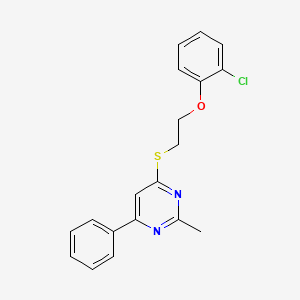 4-((2-(2-Chlorophenoxy)ethyl)thio)-2-methyl-6-phenylpyrimidine