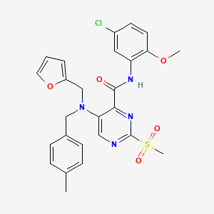 molecular formula C26H25ClN4O5S B11366227 N-(5-chloro-2-methoxyphenyl)-5-[(furan-2-ylmethyl)(4-methylbenzyl)amino]-2-(methylsulfonyl)pyrimidine-4-carboxamide 