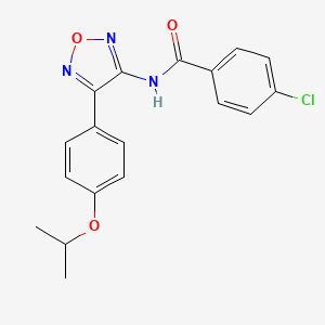 molecular formula C18H16ClN3O3 B11366240 4-chloro-N-{4-[4-(propan-2-yloxy)phenyl]-1,2,5-oxadiazol-3-yl}benzamide 