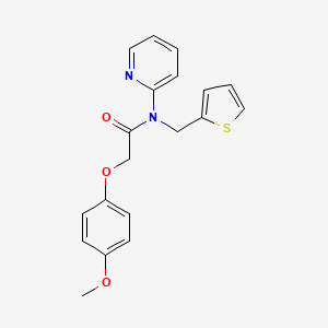 2-(4-methoxyphenoxy)-N-(pyridin-2-yl)-N-(thiophen-2-ylmethyl)acetamide