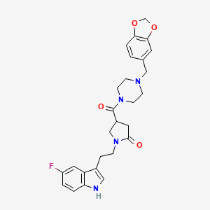 4-{[4-(1,3-benzodioxol-5-ylmethyl)piperazin-1-yl]carbonyl}-1-[2-(5-fluoro-1H-indol-3-yl)ethyl]pyrrolidin-2-one