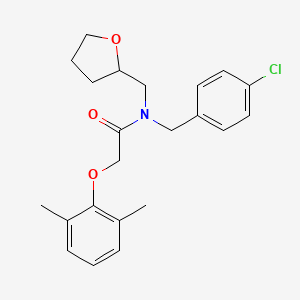 molecular formula C22H26ClNO3 B11366291 N-(4-chlorobenzyl)-2-(2,6-dimethylphenoxy)-N-(tetrahydrofuran-2-ylmethyl)acetamide 