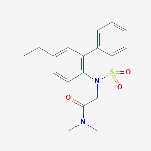 molecular formula C19H22N2O3S B11366305 2-(9-isopropyl-5,5-dioxido-6H-dibenzo[c,e][1,2]thiazin-6-yl)-N,N-dimethylacetamide 