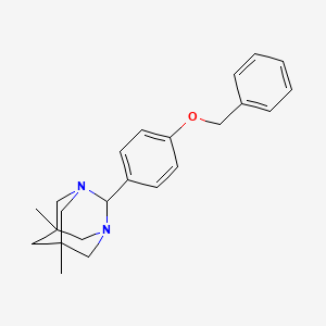 molecular formula C23H28N2O B11366312 2-[4-(Benzyloxy)phenyl]-5,7-dimethyl-1,3-diazatricyclo[3.3.1.1~3,7~]decane 