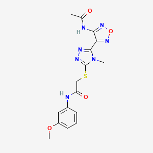 2-({5-[4-(acetylamino)-1,2,5-oxadiazol-3-yl]-4-methyl-4H-1,2,4-triazol-3-yl}sulfanyl)-N-(3-methoxyphenyl)acetamide