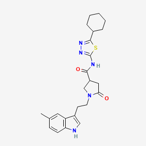 N-(5-cyclohexyl-1,3,4-thiadiazol-2-yl)-1-[2-(5-methyl-1H-indol-3-yl)ethyl]-5-oxopyrrolidine-3-carboxamide