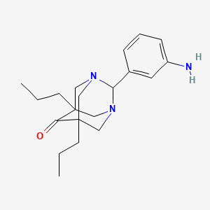 molecular formula C20H29N3O B11366377 2-(3-Aminophenyl)-5,7-dipropyl-1,3-diazatricyclo[3.3.1.1~3,7~]decan-6-one 