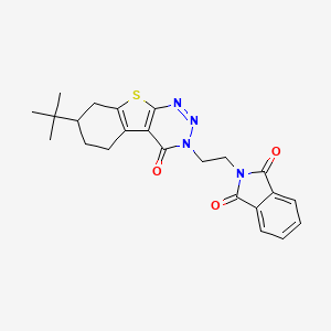 molecular formula C23H24N4O3S B11366395 2-(2-(7-(tert-butyl)-4-oxo-5,6,7,8-tetrahydrobenzo[4,5]thieno[2,3-d][1,2,3]triazin-3(4H)-yl)ethyl)isoindoline-1,3-dione 