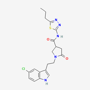 molecular formula C20H22ClN5O2S B11366408 1-[2-(5-chloro-1H-indol-3-yl)ethyl]-5-oxo-N-(5-propyl-1,3,4-thiadiazol-2-yl)pyrrolidine-3-carboxamide 