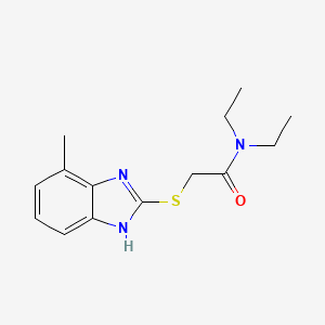 molecular formula C14H19N3OS B11366416 N,N-diethyl-2-[(4-methyl-1H-benzimidazol-2-yl)sulfanyl]acetamide 