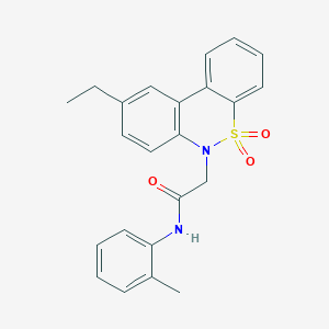 2-(9-ethyl-5,5-dioxido-6H-dibenzo[c,e][1,2]thiazin-6-yl)-N-(2-methylphenyl)acetamide