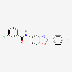 3-chloro-N-[2-(4-fluorophenyl)-1,3-benzoxazol-5-yl]benzamide