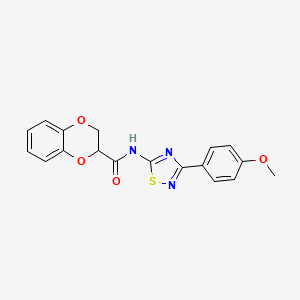 molecular formula C18H15N3O4S B11366434 N-[3-(4-methoxyphenyl)-1,2,4-thiadiazol-5-yl]-2,3-dihydro-1,4-benzodioxine-2-carboxamide 