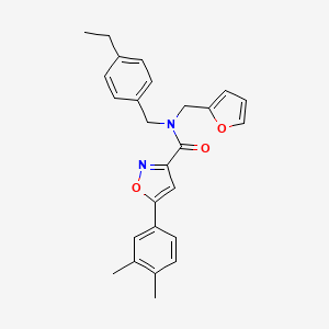 5-(3,4-dimethylphenyl)-N-(4-ethylbenzyl)-N-(furan-2-ylmethyl)-1,2-oxazole-3-carboxamide