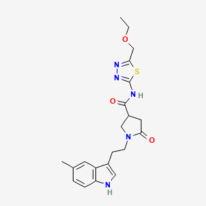 N-[5-(ethoxymethyl)-1,3,4-thiadiazol-2-yl]-1-[2-(5-methyl-1H-indol-3-yl)ethyl]-5-oxopyrrolidine-3-carboxamide