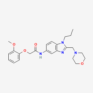 2-(2-methoxyphenoxy)-N-[2-(morpholin-4-ylmethyl)-1-propyl-1H-benzimidazol-5-yl]acetamide