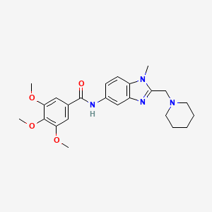 molecular formula C24H30N4O4 B11366521 3,4,5-trimethoxy-N-[1-methyl-2-(piperidin-1-ylmethyl)-1H-benzimidazol-5-yl]benzamide 