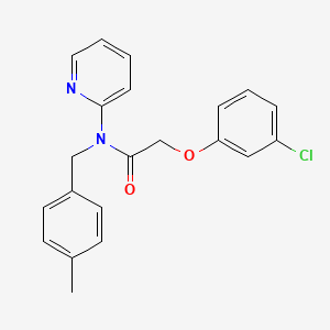 molecular formula C21H19ClN2O2 B11366535 2-(3-chlorophenoxy)-N-(4-methylbenzyl)-N-(pyridin-2-yl)acetamide 