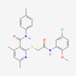 molecular formula C24H24ClN3O3S B11366549 2-({2-[(5-chloro-2-methoxyphenyl)amino]-2-oxoethyl}sulfanyl)-4,6-dimethyl-N-(4-methylphenyl)pyridine-3-carboxamide 