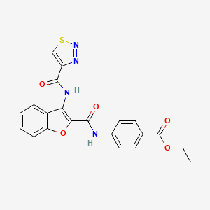 Ethyl 4-[({3-[(1,2,3-thiadiazol-4-ylcarbonyl)amino]-1-benzofuran-2-yl}carbonyl)amino]benzoate