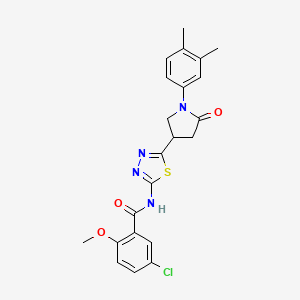 5-chloro-N-{5-[1-(3,4-dimethylphenyl)-5-oxopyrrolidin-3-yl]-1,3,4-thiadiazol-2-yl}-2-methoxybenzamide