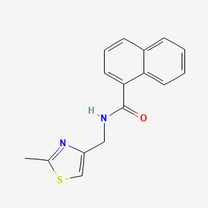 molecular formula C16H14N2OS B11366647 N-[(2-methyl-1,3-thiazol-4-yl)methyl]naphthalene-1-carboxamide 