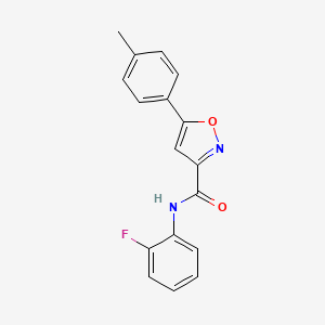 molecular formula C17H13FN2O2 B11366650 N-(2-fluorophenyl)-5-(4-methylphenyl)-1,2-oxazole-3-carboxamide 