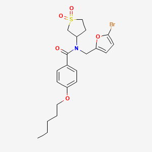 N-[(5-bromofuran-2-yl)methyl]-N-(1,1-dioxidotetrahydrothiophen-3-yl)-4-(pentyloxy)benzamide