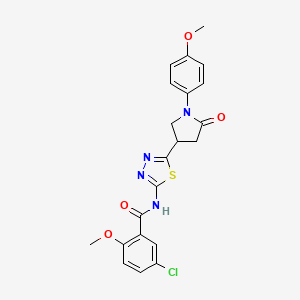 5-chloro-2-methoxy-N-{5-[1-(4-methoxyphenyl)-5-oxopyrrolidin-3-yl]-1,3,4-thiadiazol-2-yl}benzamide