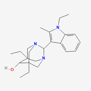 molecular formula C23H33N3O B11366687 5,7-diethyl-2-(1-ethyl-2-methyl-1H-indol-3-yl)-1,3-diazatricyclo[3.3.1.1~3,7~]decan-6-ol 