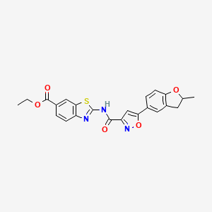 Ethyl 2-({[5-(2-methyl-2,3-dihydro-1-benzofuran-5-yl)-1,2-oxazol-3-yl]carbonyl}amino)-1,3-benzothiazole-6-carboxylate