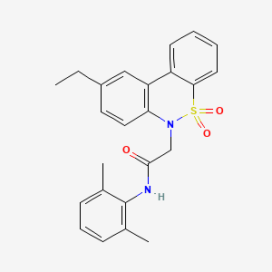 N-(2,6-dimethylphenyl)-2-(9-ethyl-5,5-dioxido-6H-dibenzo[c,e][1,2]thiazin-6-yl)acetamide