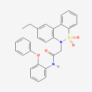 2-(9-ethyl-5,5-dioxido-6H-dibenzo[c,e][1,2]thiazin-6-yl)-N-(2-phenoxyphenyl)acetamide