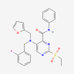 2-(ethylsulfonyl)-5-[(2-fluorobenzyl)(furan-2-ylmethyl)amino]-N-phenylpyrimidine-4-carboxamide