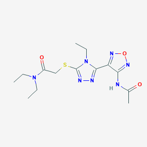 molecular formula C14H21N7O3S B11366791 2-({5-[4-(acetylamino)-1,2,5-oxadiazol-3-yl]-4-ethyl-4H-1,2,4-triazol-3-yl}sulfanyl)-N,N-diethylacetamide 