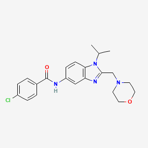 4-chloro-N-[2-(morpholin-4-ylmethyl)-1-(propan-2-yl)-1H-benzimidazol-5-yl]benzamide