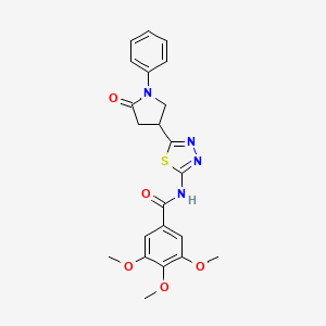 3,4,5-trimethoxy-N-[5-(5-oxo-1-phenylpyrrolidin-3-yl)-1,3,4-thiadiazol-2-yl]benzamide