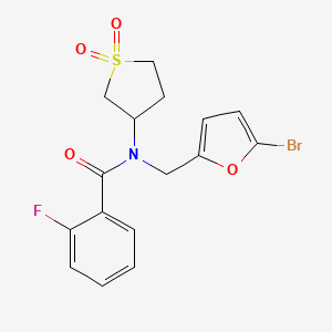 N-[(5-bromofuran-2-yl)methyl]-N-(1,1-dioxidotetrahydrothiophen-3-yl)-2-fluorobenzamide