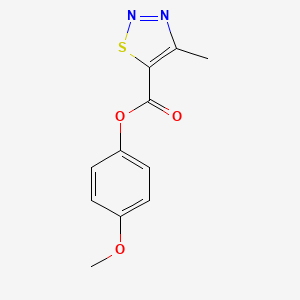 molecular formula C11H10N2O3S B11366860 4-Methoxyphenyl 4-methyl-1,2,3-thiadiazole-5-carboxylate 