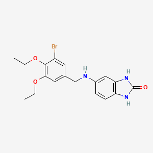 molecular formula C18H20BrN3O3 B11366864 5-[(3-bromo-4,5-diethoxybenzyl)amino]-1,3-dihydro-2H-benzimidazol-2-one 