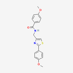 molecular formula C19H18N2O3S B11366876 4-methoxy-N-{[2-(4-methoxyphenyl)-1,3-thiazol-4-yl]methyl}benzamide 